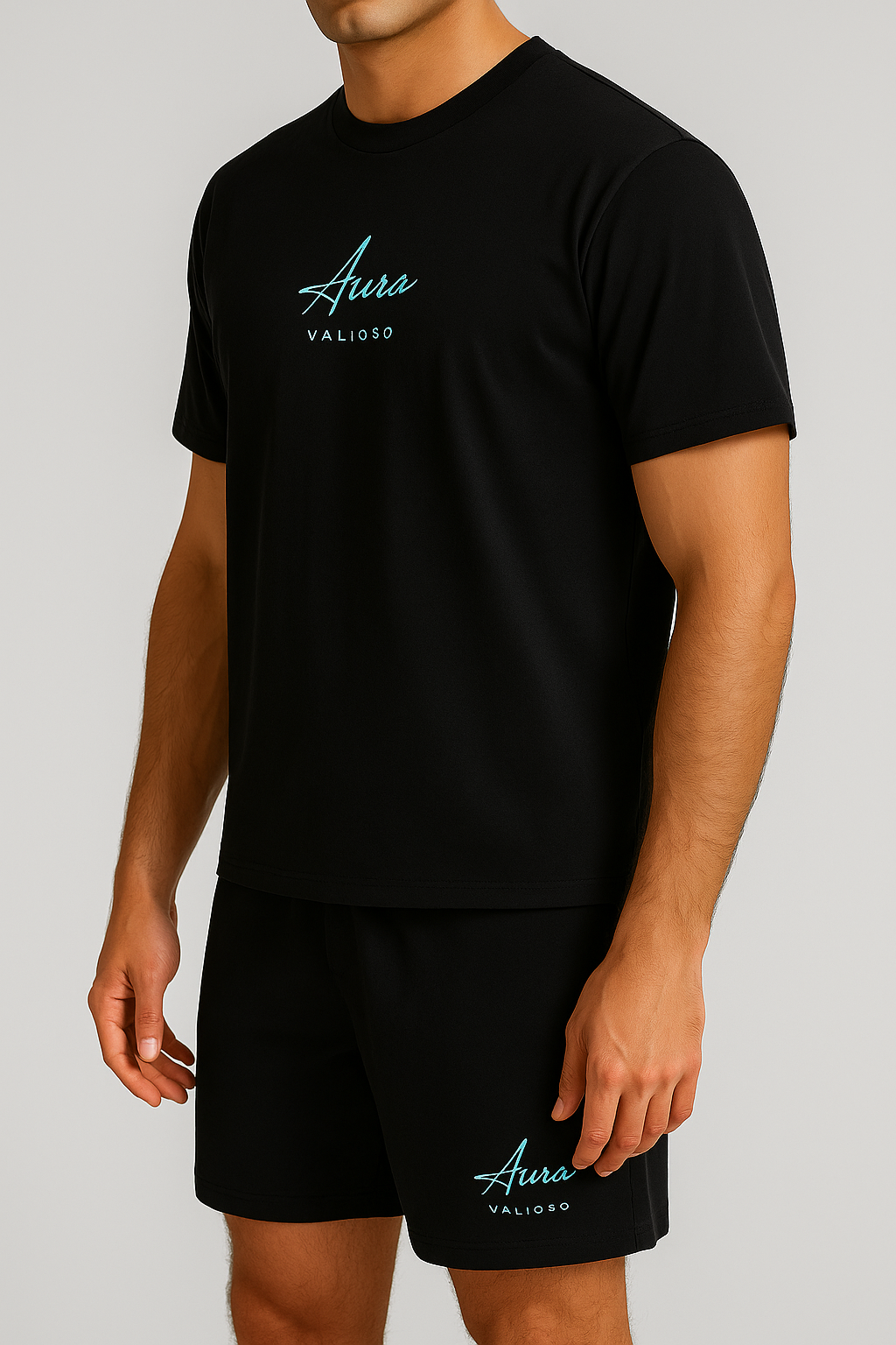 Aura Tee – Black Embroidered